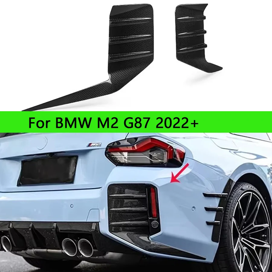 

For BMW M2 G87 2022+ Dry Carbon Fiber Bumper Splitter Fog Light Cover Air Vent Trim Side Outlet Intake Frame Upgrade Auto Parts