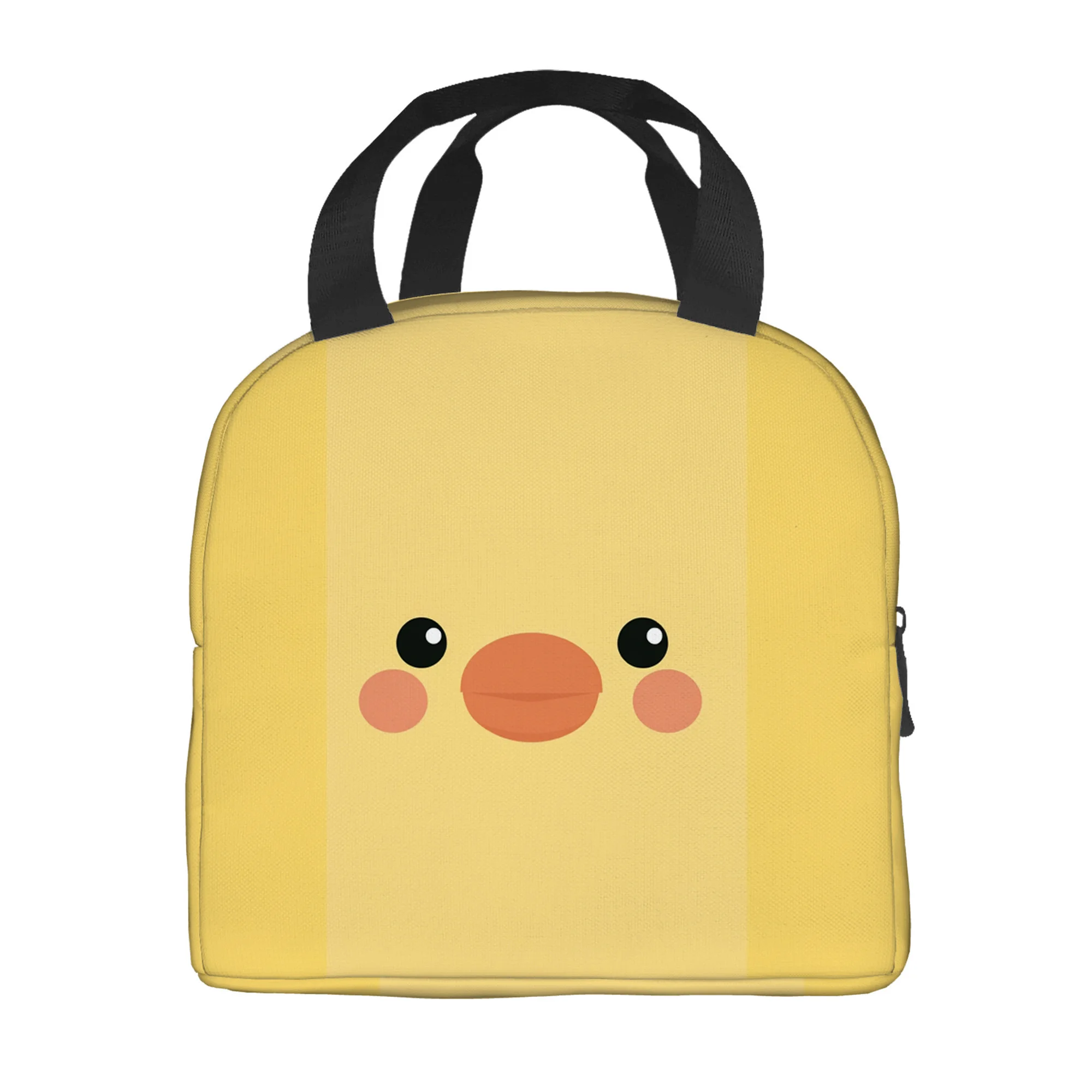 1pc Cute Yellow Duck Face Printed Thermal Bag | Insulated, Non-Food Contact, Suitable for Home Restaurant Office Unisex