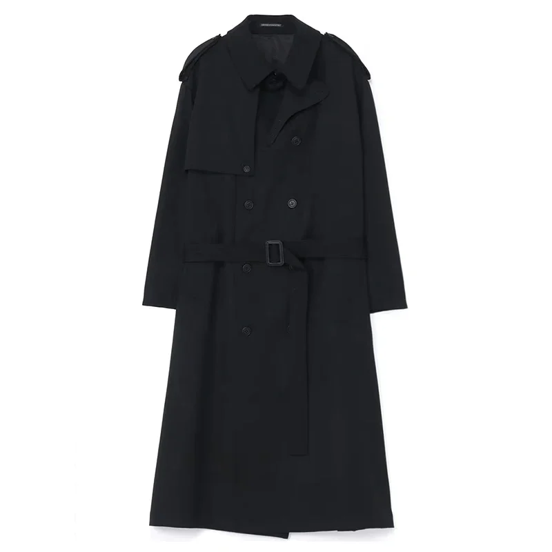 

YOJI OOAK Yamamoto Dark rain Coat Long double breasted dark three-dimensional cut casual top