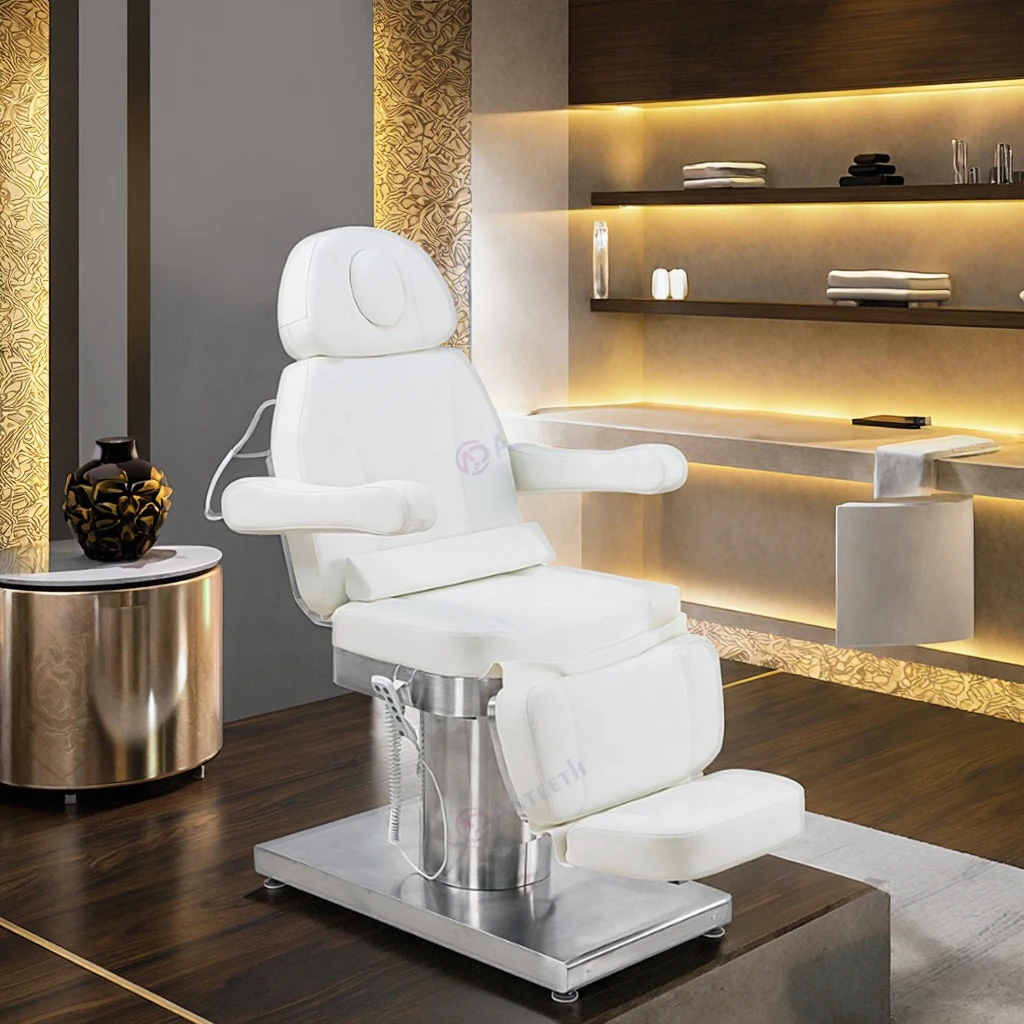 Anteeth Modern Stable Dental Chair Stainless Steel Base Beauty Massage Furniture LED Lights Electric Salon Bed