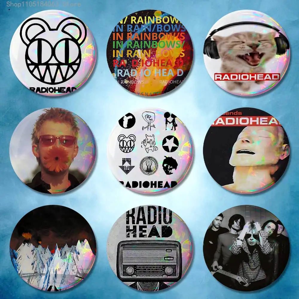Cool R-Radiohead Band Badges Button Round Creative Pin Brooch Badge Bag Decor Accessories Fans Collect Friends Gifts