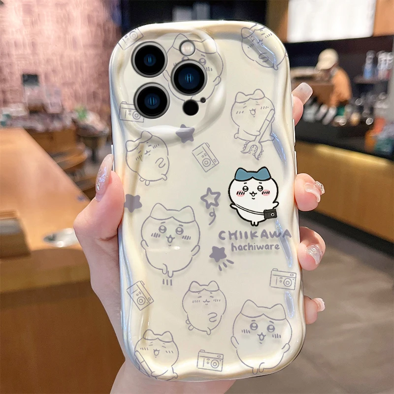 حافظة كاواي C-Chiikawas لهاتف آيفون 16 15 14 Pro Max 13 12 Mini 11 Xs X Xr 8 7 Plus Se 2022 2020 غطاء خلفي ناعم مقاوم للصدمات