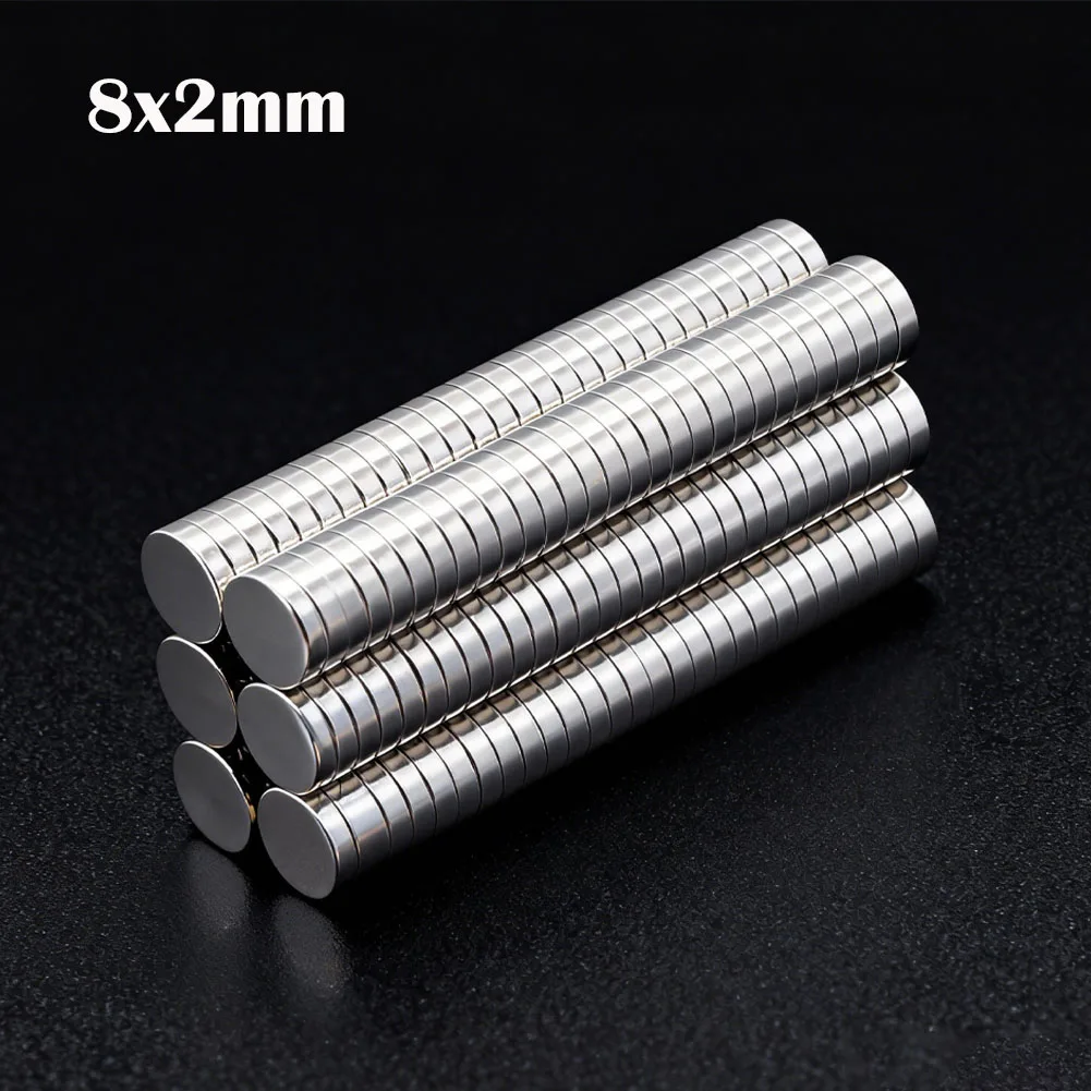 10-200Pcs 8x2mm Super Powerful Round Magnet Neodymium Magnets  N35 NdfeB Strong Magnet Permanent Magnetic Imanes Magnetic Sheet
