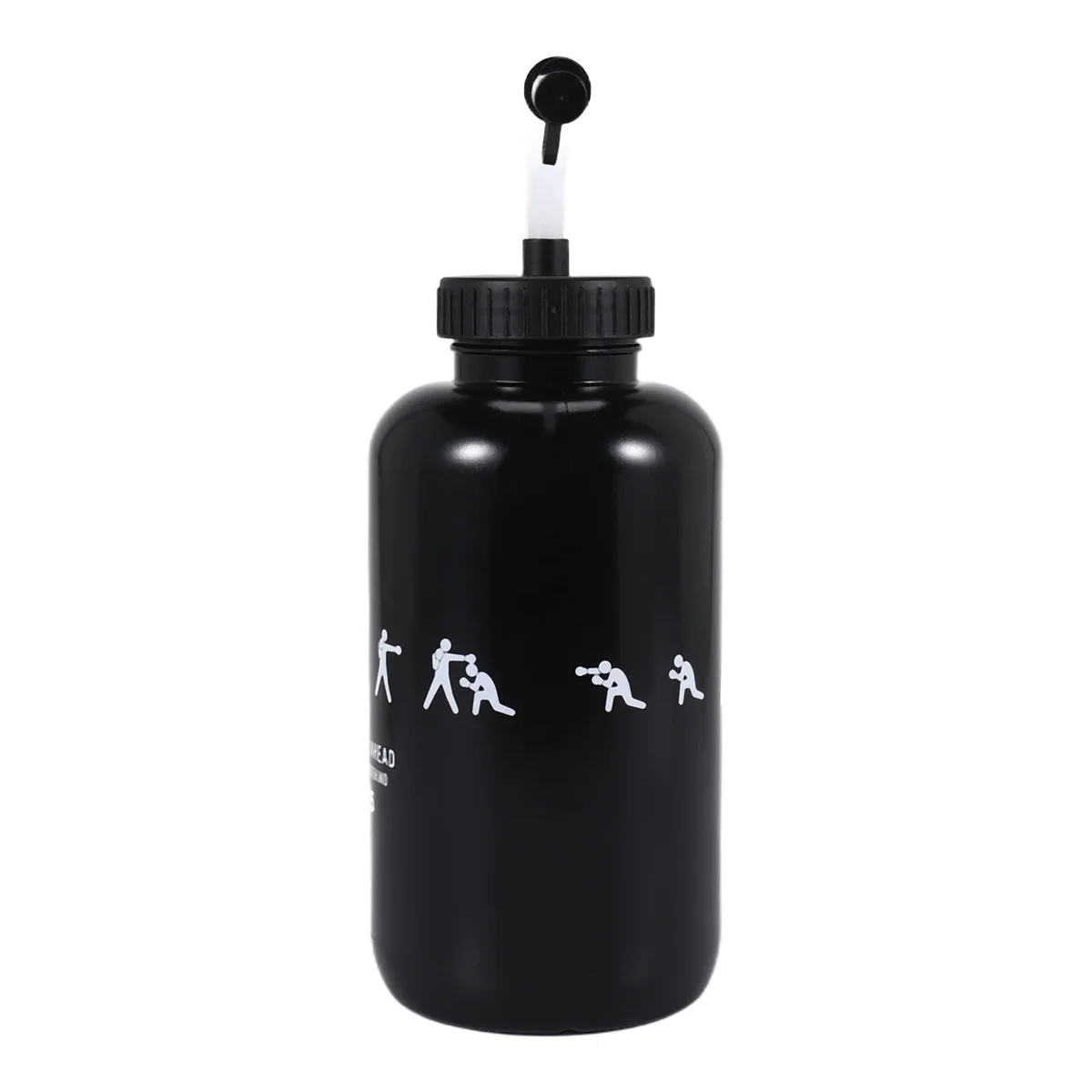 SHOKE 라크로스 물병, BPA 프리 플라스틱 골리 복싱 물병, 스포츠 C 리치용 빨대 1 리터