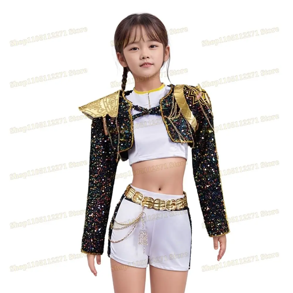 Disfraz dorado de cazadores de demonios, disfraz POP Rumi Zoey Mira, pelucas de disfraz dorado para mujer, conjunto de traje blanco para Halloween, conjunto POP de 2025 K