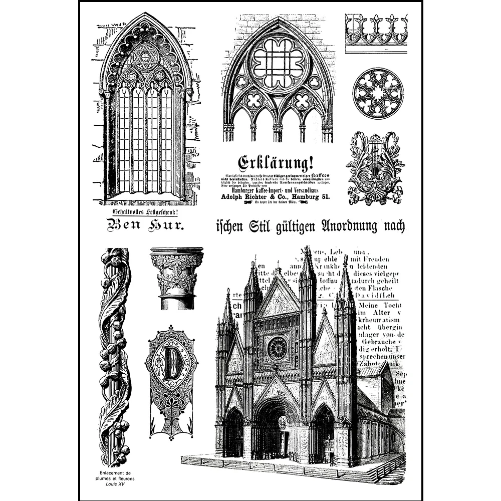 11*16 Cm Vintage Rome/Europe Architectural Culture Silicone Clear Stamps for Scrapbooking Planner Cards Making Decoration Stamp