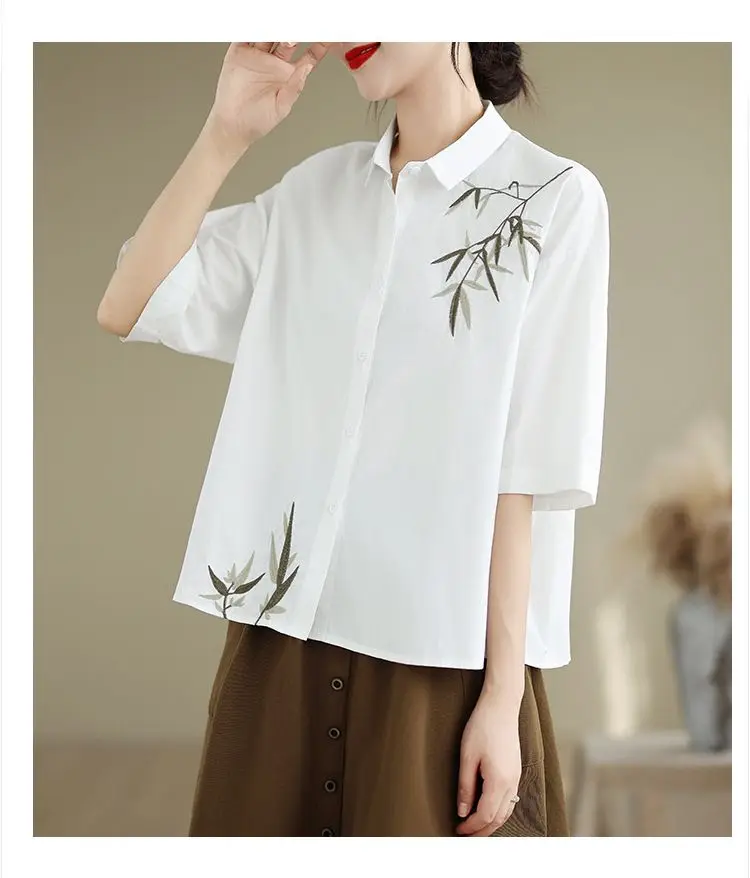 Haut Cardigan ouvert à manches courtes pour femmes, brodé, mode d'été, coupe ample, décontracté