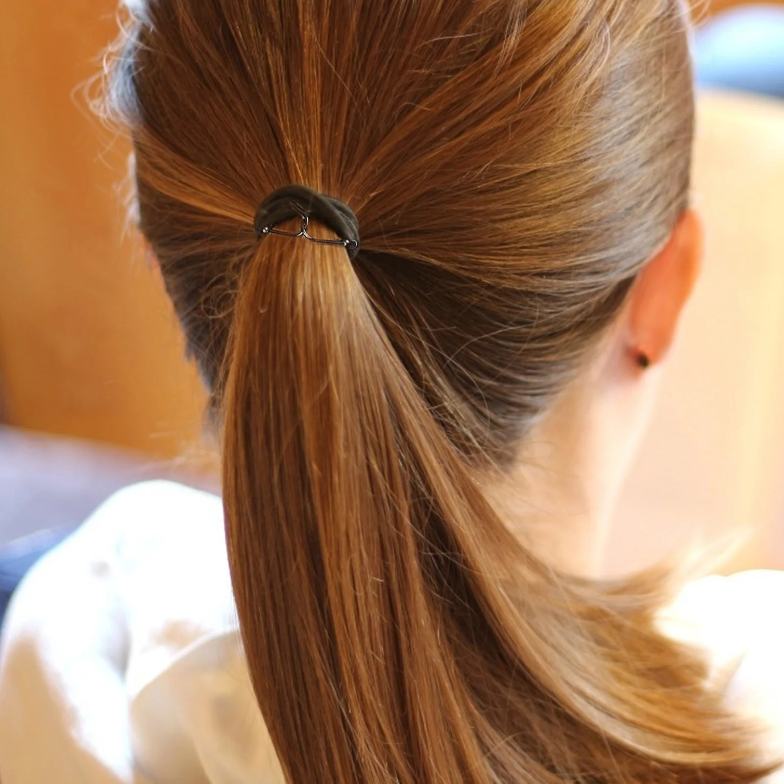 

20pcs Ponytail Hooks Bungee Bands For Ponytails Braids Half-Knots Smooth Natural Hair Claw Clips Coffee Unwrap No Pull