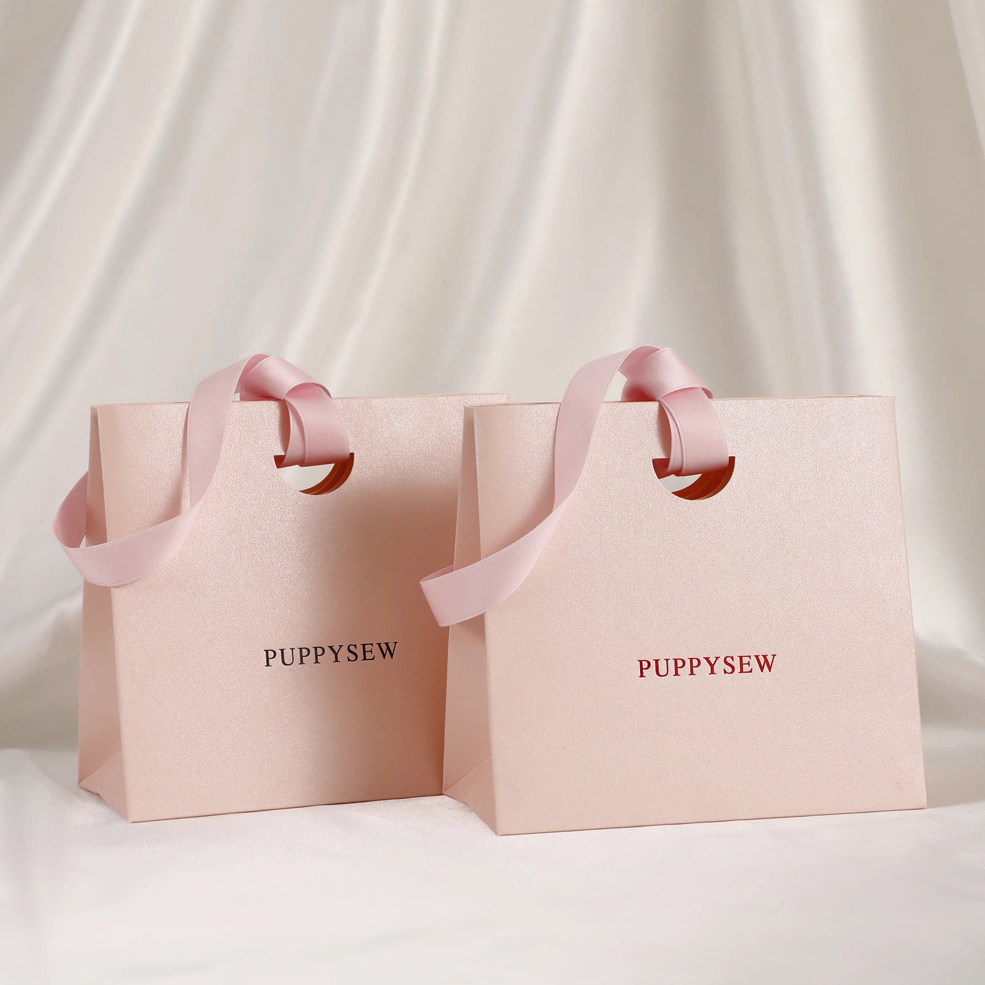 Custom gift bags thick texture luxury packaging gift paper bags with ribbon, custom jewelry pack personalized shopping paper bag