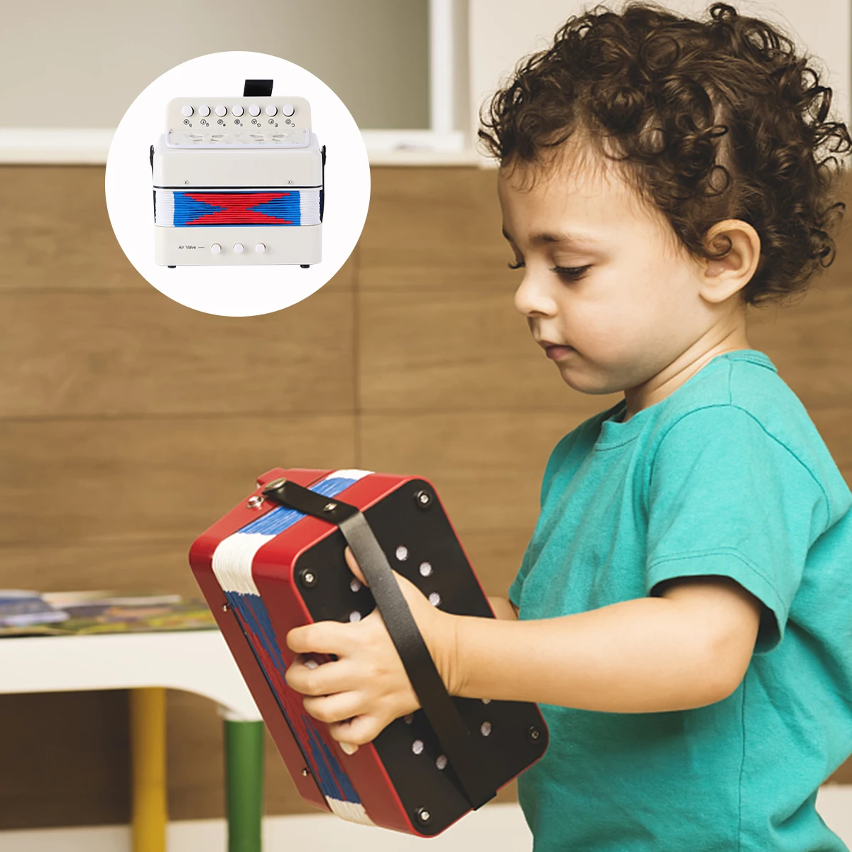 

Children Accordion Toy Safe Plastic ABS Metal Kids Over 3 Educational Music Instrument Mini Cognitive Coordination