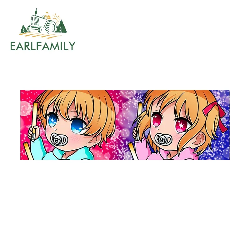 EARLFAMILY 13cm X 4.4cm for Ai Slap Ruby Aqua Fighting Baby Car Stickers Vinyl Personality Decals Car Door Protector Sunscreen