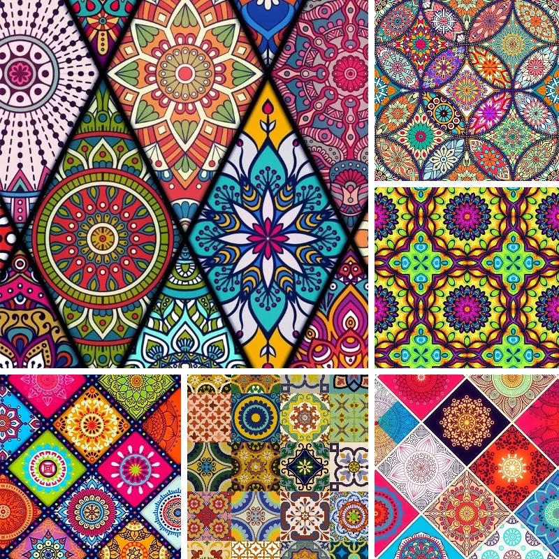 Bohemia Plaid Moroccan Pattern, 5d Diy Diamond Painting, New Multi Mandala Design, Full Diamond Embroidery Mosaic Cross Stitch