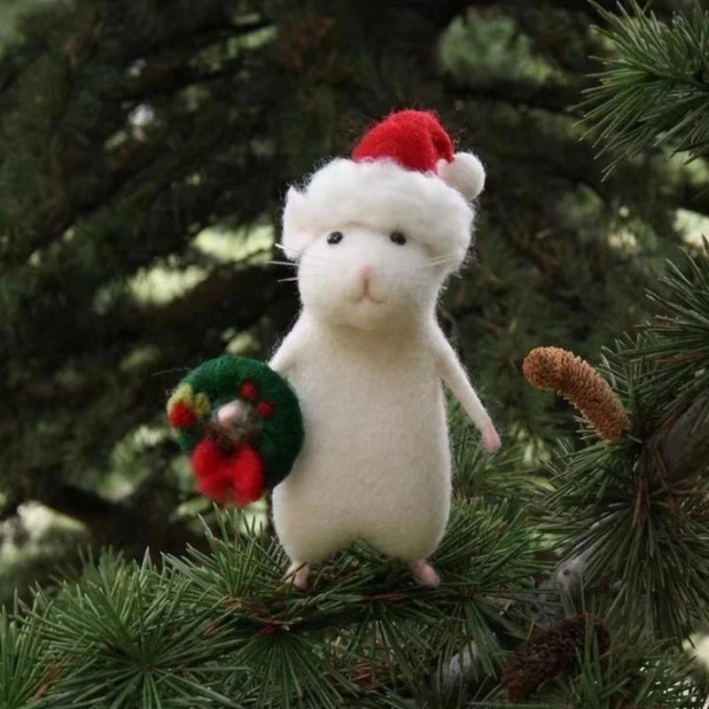  Felt Halloween Ornament Mouse Dolls Pumpkins/Crutch/Cakes/Hat Christmas Decors
