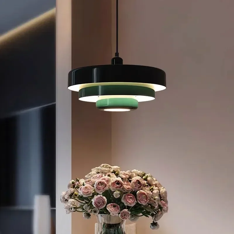 Nordic LED Pendant Light Triple White Dark Green Orange Lighting For Dining Room Living Room Front Window Bedroom Decor Lamps