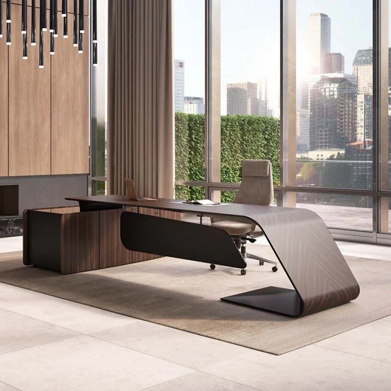 Boss table President table Simple modern high-end fashion Large class manager office Atmospheric boss desk