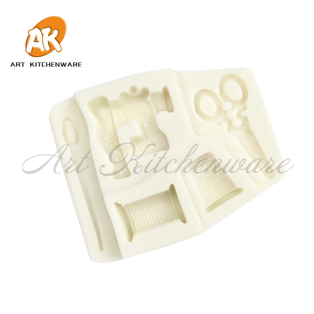 Nostalgic Sewing Machine Fondant Silicone Mold Cake Molds DIY Cake Decorating Tools Chocolate Gumpaste Moulds Candy Resin Mold