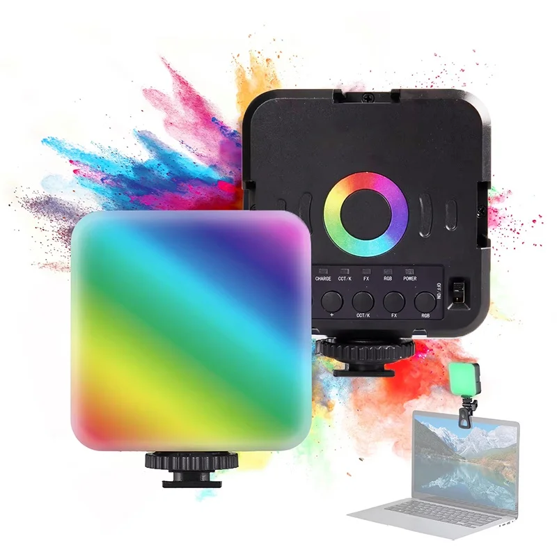 

RGB Fill Light Portable LED Photography Light Video Mini Fill Light For Camera Smartphone iPad Laptop Selfie Adjustable RGB Lamp