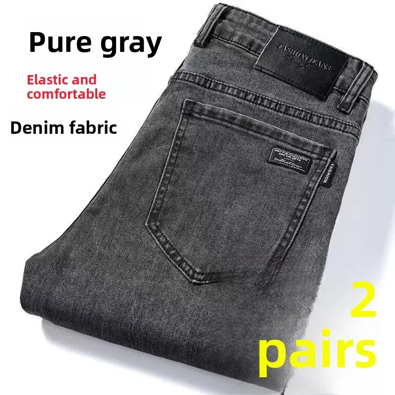 ملابس العمل للرجال جينز متين من القطن بأرجل مستقيمة وخصر متوسط وسحاب متعدد الطقم كاجوال مريح لحماية العمال