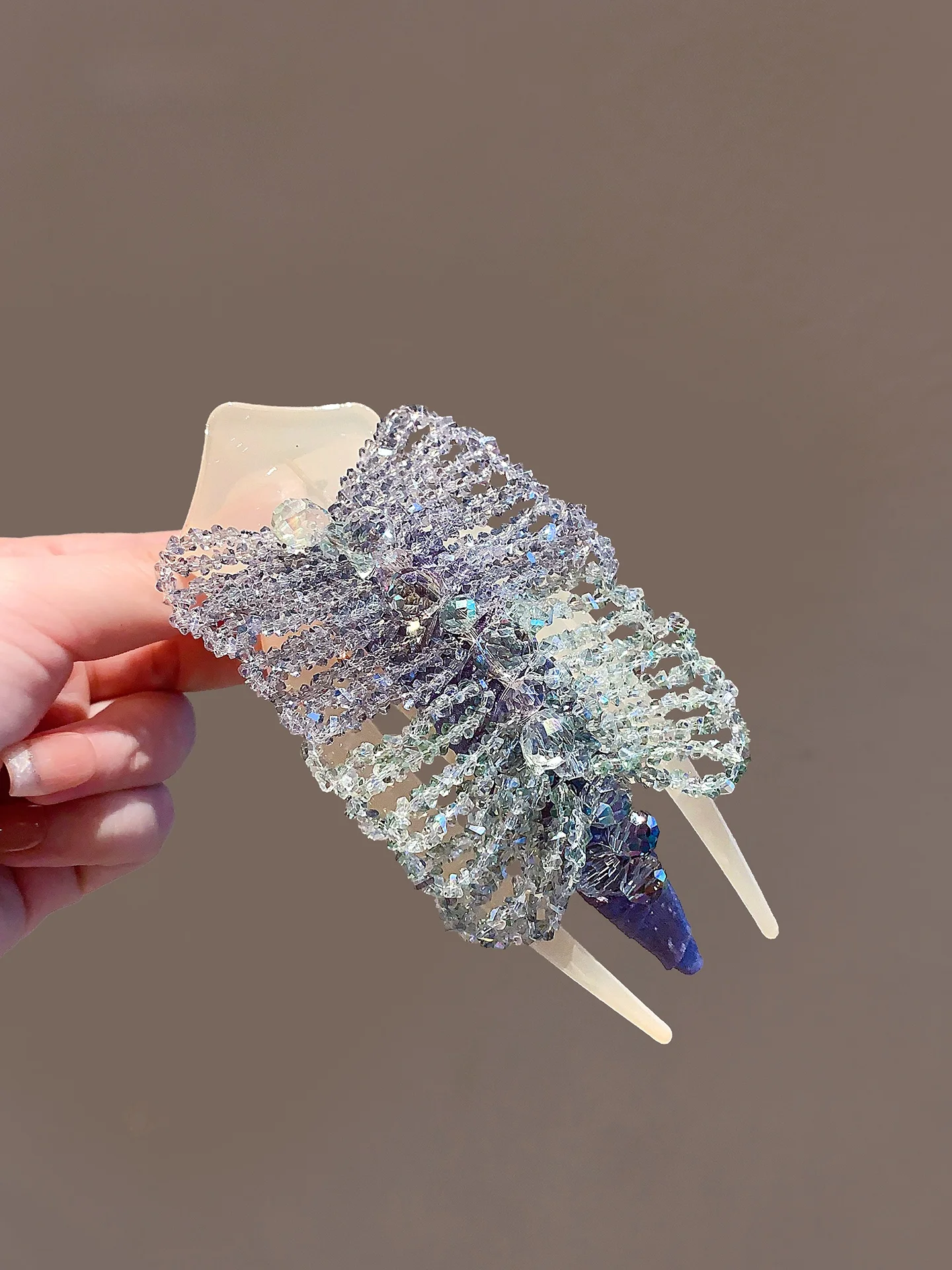 豪華な大型クリスタルダイヤモンドがちりばめられたヘアピン、ファッショナブルでエレガントなディナーパーティー用ヘアアクセサリー、ヘアグリップ、ヘアクリップ