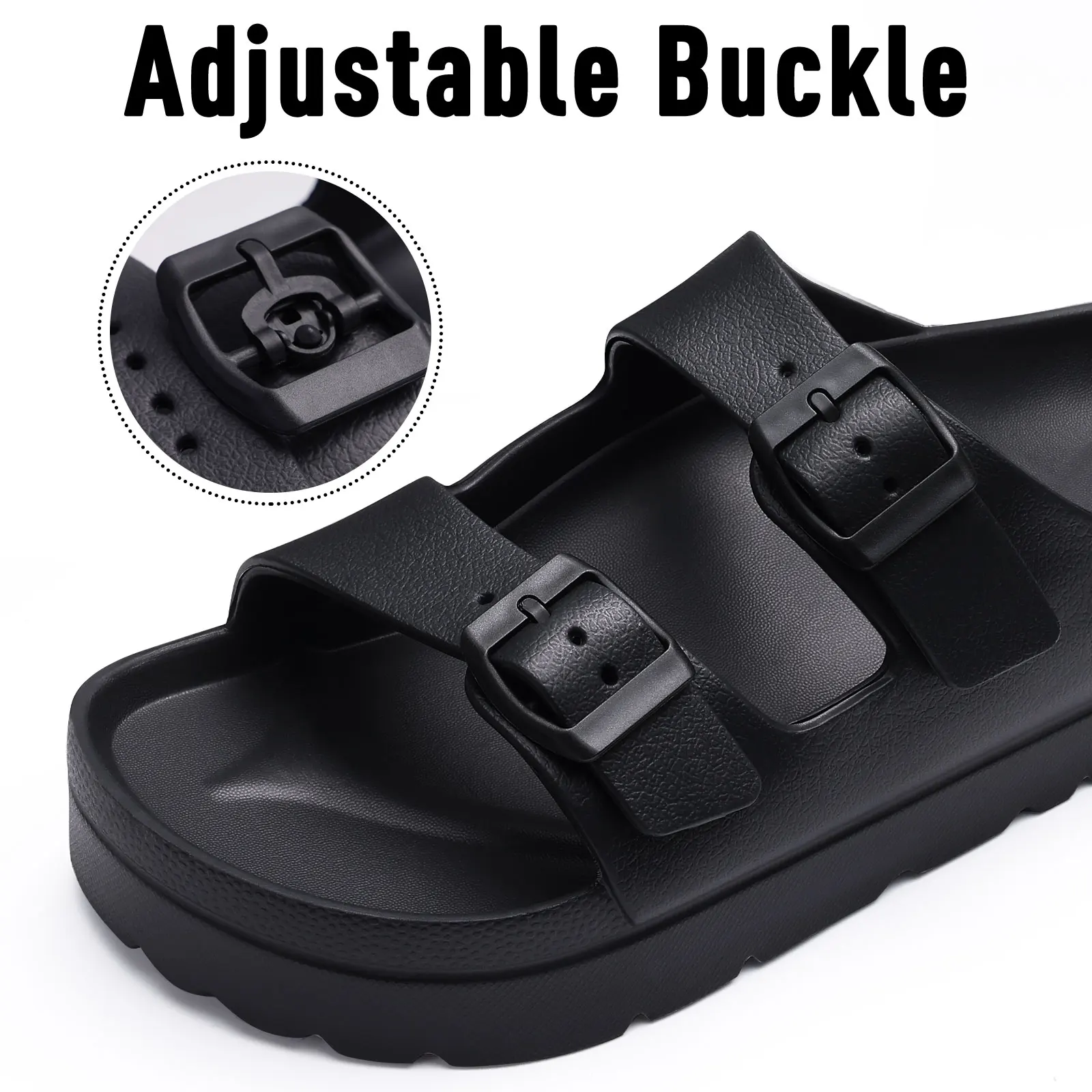 Bebealy Summer Women Slippers Women Flat Sandals Soft Beach Slippers Fashion Platform Slippers Home Slippers Adjustable buckle