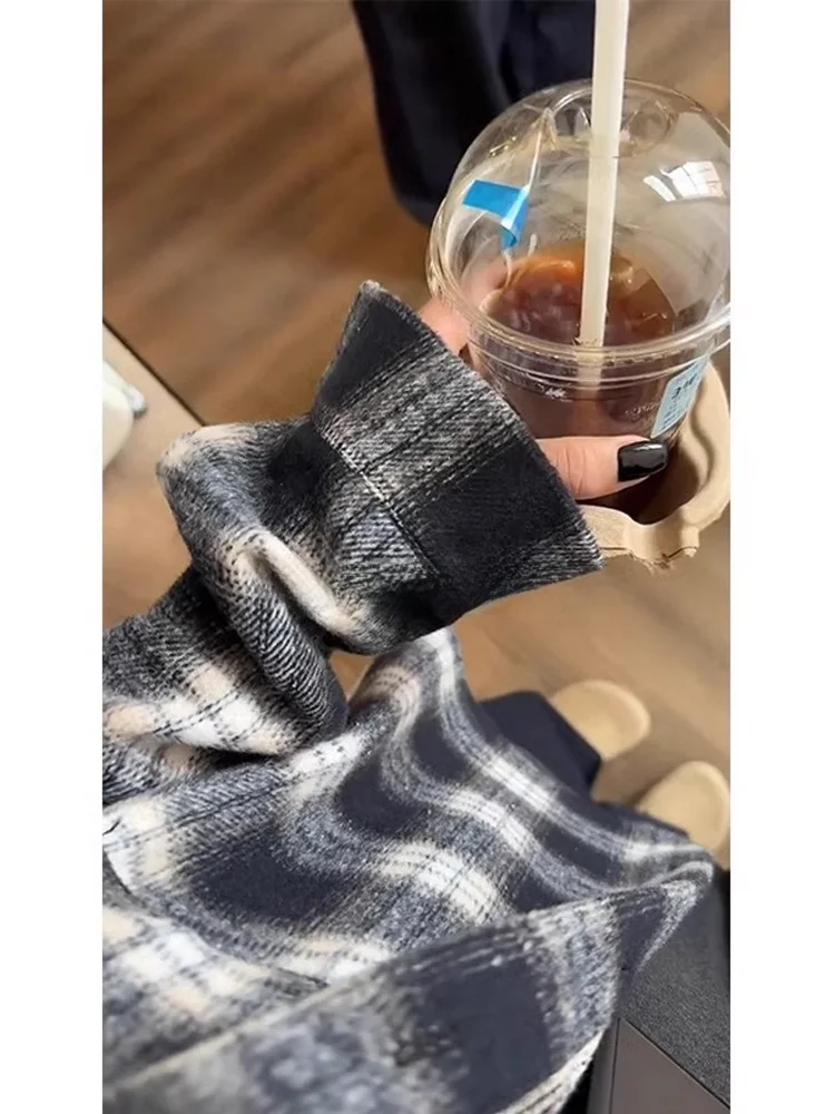 

Cleanfit Plaid Flannel irt Hooded Men's Spring New American Lazy Trendy Brand irt Jaet Top Breathable Long Sve