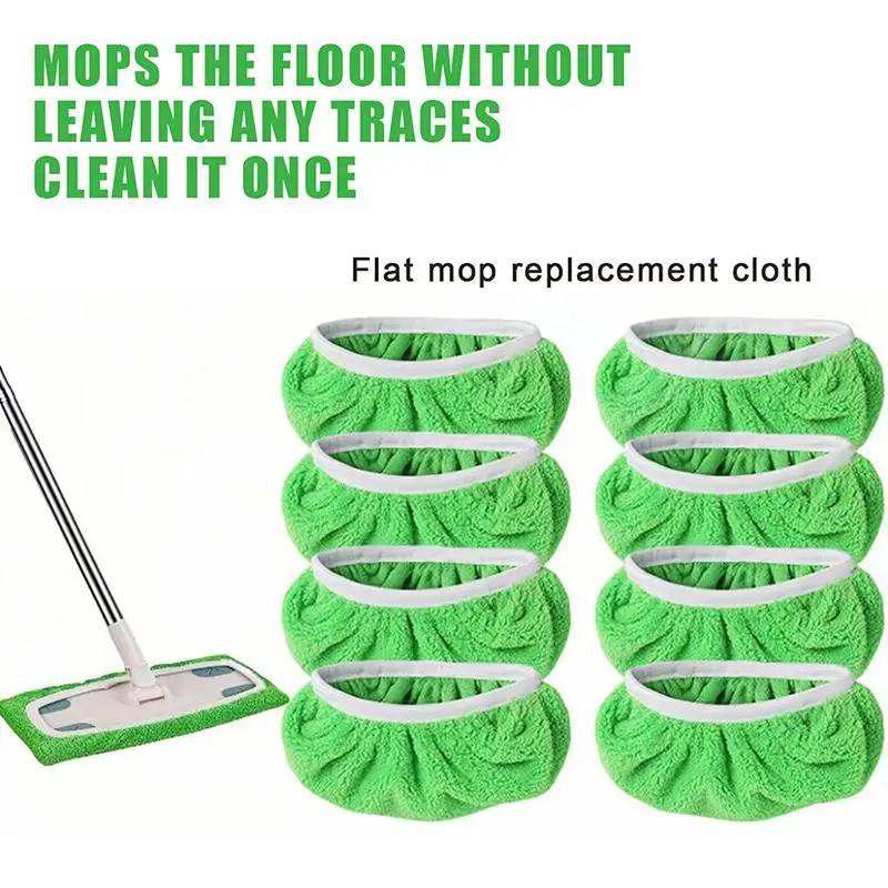 2Pcs Reusable Mop Pads High Water‑Absorbent Microfiber Cleaning Pads Fit Most Standard Mops