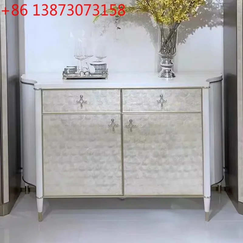 American light luxury shell entrance cabinet is opposite the door, corridor aisle cabinet, living room solid wood