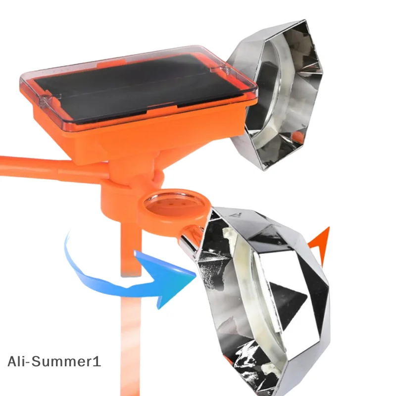 1 Set Waterproof Solar Energy Bird Repelling Device Reflector Farm Orchard Bird Scaring Device 360° Rotating Solar Bird Repeller