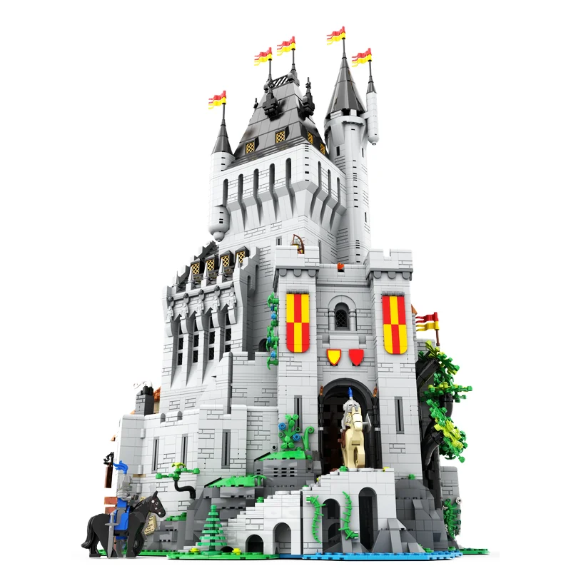 9630pcs MOC The Lion Knights' High Tower Castle Lion Knights Model Building Blocks Toys Construction Christmas Gift DIY Art