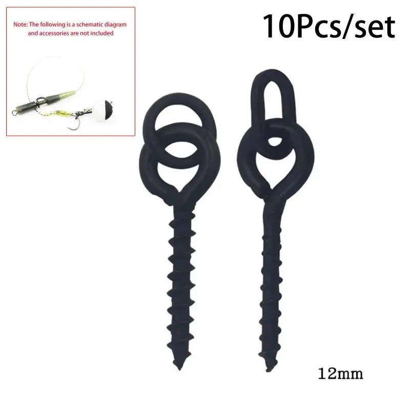 10 pièces Vis d'attache pour appâts de pêche à la carpe, pour méthode boilies, accessoires de pêche, connecteurs, émerillons, matériel de fin de ligne