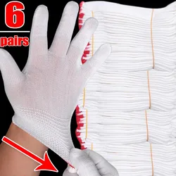 Wear Resistant Work Glove Prevent Cuts Elastic Nylon Knitted Gloves Men Women Daily Working Sweat Absorbing Breathable Mittens