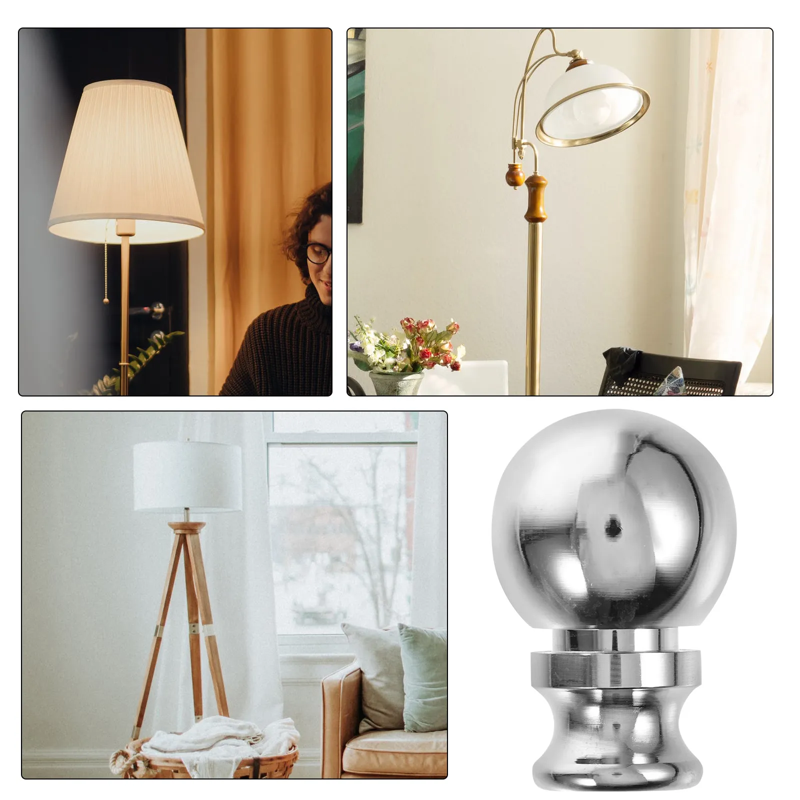 

Lamp Finial Cap Decoration Faux Gold Aluminum Alloy Table Lamp Finial Vintage Shade Holder DIY Metal Finials for Lamps