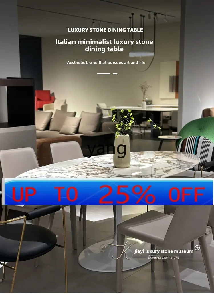 

Lmm natural marble tulip dining table oval luxury stone dining table special-shaped small apartment