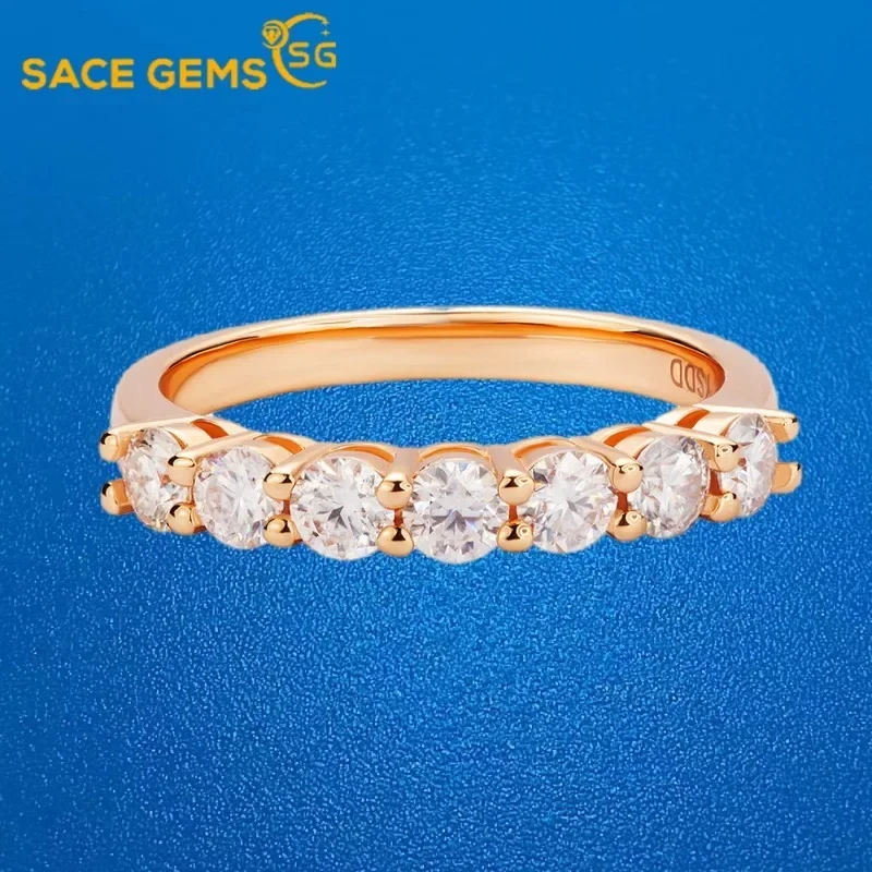 

SACE GEMS GRA Certified 0.7CT Moissanite Ring VVS1 Lab Diamond Solitaire Ring for Women Engagement Promise Wedding Band Jewelry