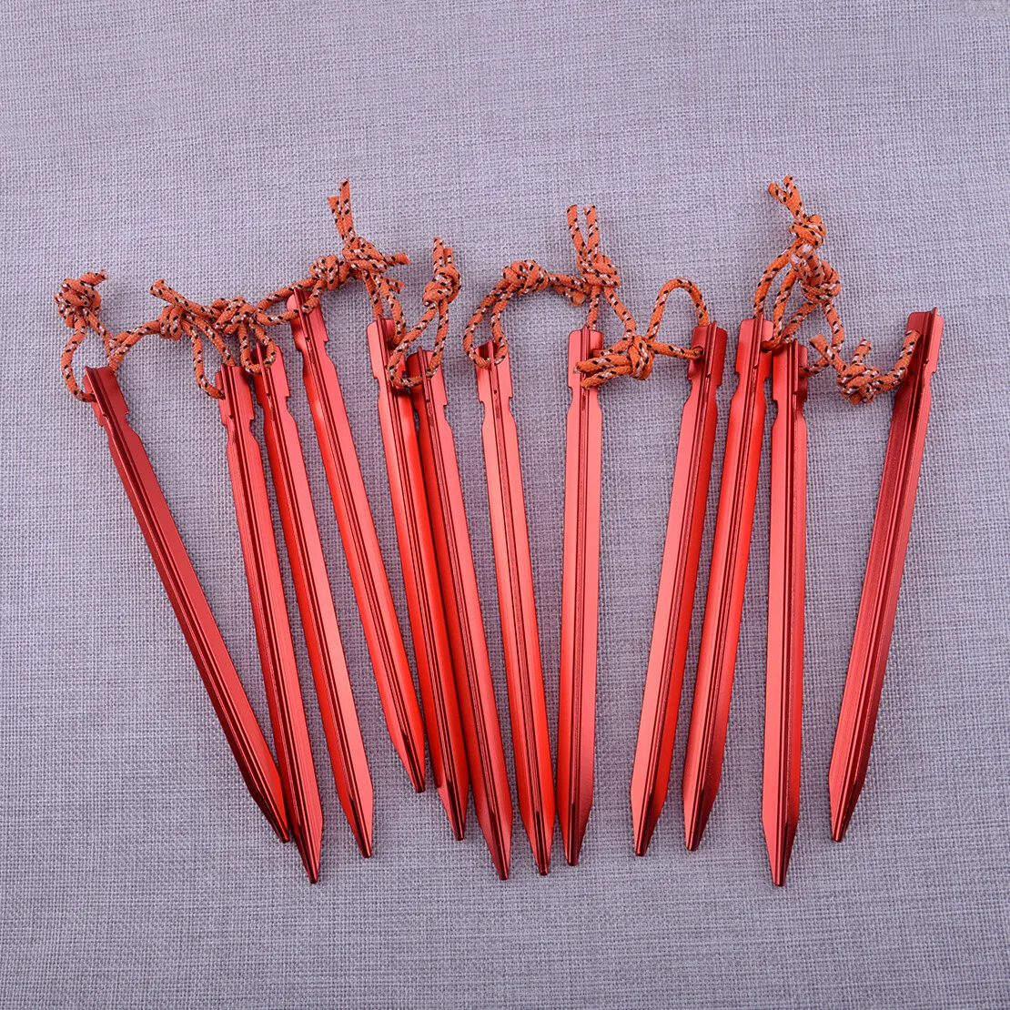 12Pcs Aluminum Alloy Tent Pegs 18cm Heavy Duty Lightweight Tent Stakes for Outdoor Camping Hiking Tent Accessories