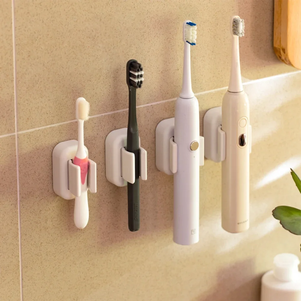 

2pcs Toothbrush Stand Rack Organizer Electric Toothbrush Wall-Mounted Holder Space Saving Bathroom Accessories