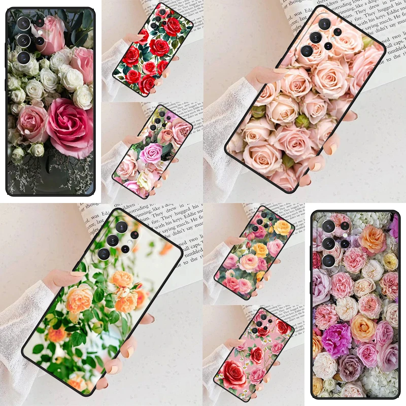 Rose Flower Floral Cell Phone Case for Samsung Galaxy S26 Ultra S25 S24 S23 S22 S21 S20 Note10 Cover
