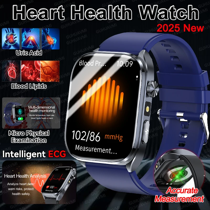 

NEW Precise Measurement ECG SmartWatch Heart Health Analysis Blood Lipid Blood Pressure Temperature Health Smart Watches For Man