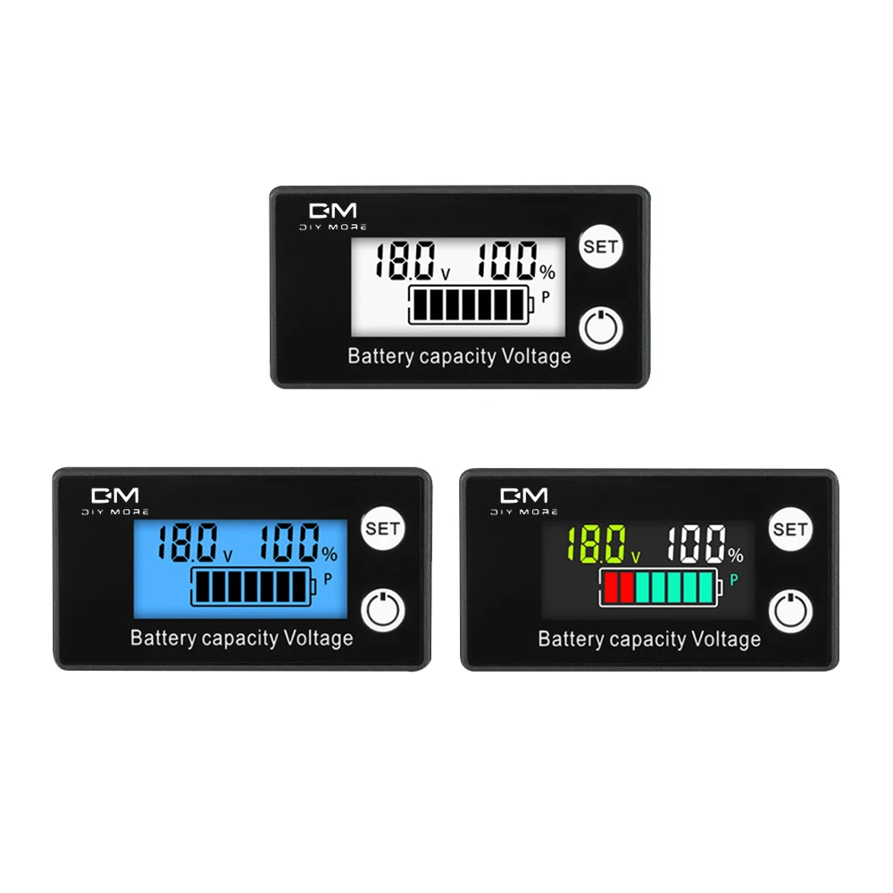 DC8-100V LCD Digital Meter 6133A Battery Capacity Indicator Lithium Ion Iron Phosphate Battery 12V 24V 36V 48V 60V 72V Voltmeter