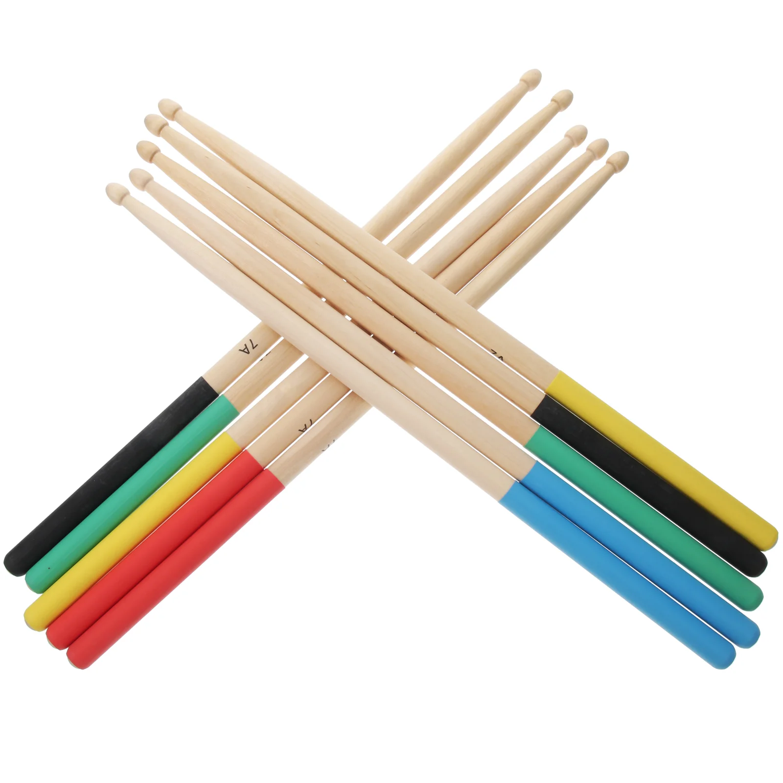 

5 Pairs Drum Mallets 5A Sticks Drumstick Wood Musical Instruments Wellies for Kids