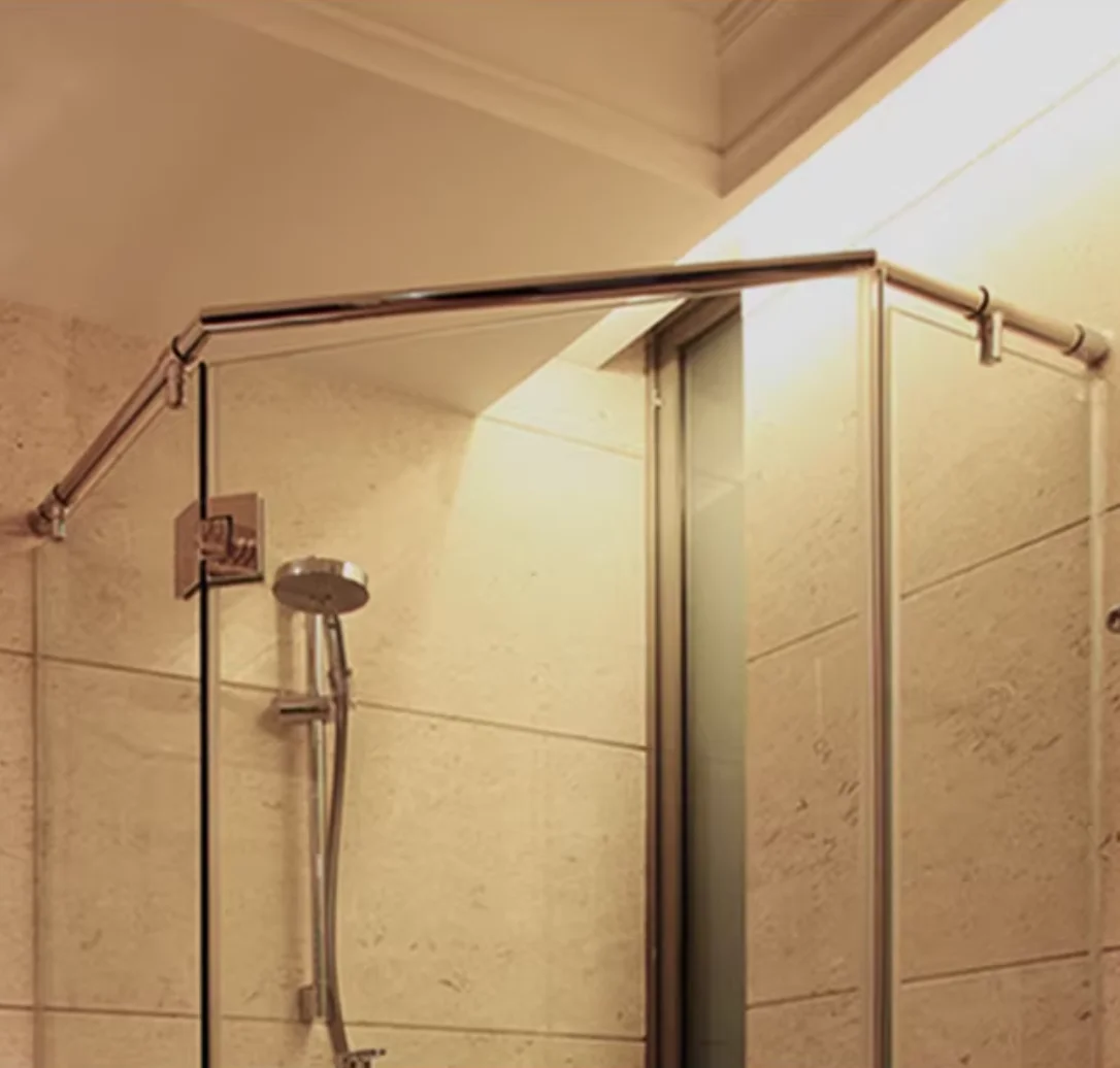 1Pc SUS304 Glass Shower Enclosure Screen Dia. 25mm Hanging Rail Fittings Clamp