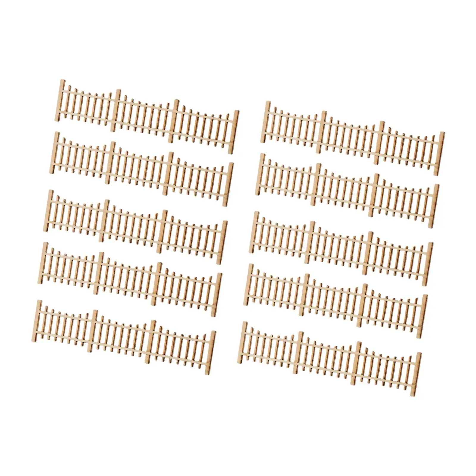 Mini recinzioni da 10 pezzi in legno 1:50 per layout di scene Diorama di mini giardini fatati