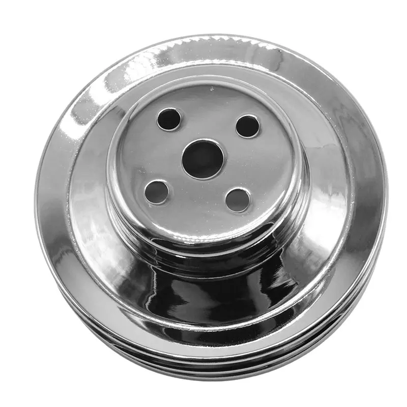 X39A-Chrome Engine Water Pump Pulley 2 Groove Design SBF Block For Ford 260 289 302 351W V8 1965- 1969 Crankshaft Pulley