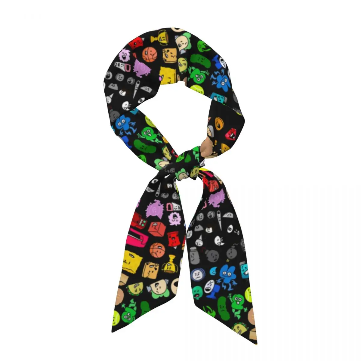Classic BFDI Inanimate Insanity All Characters (Transparent) Women Long Narrow Scarf Silky Skinny Scarf
