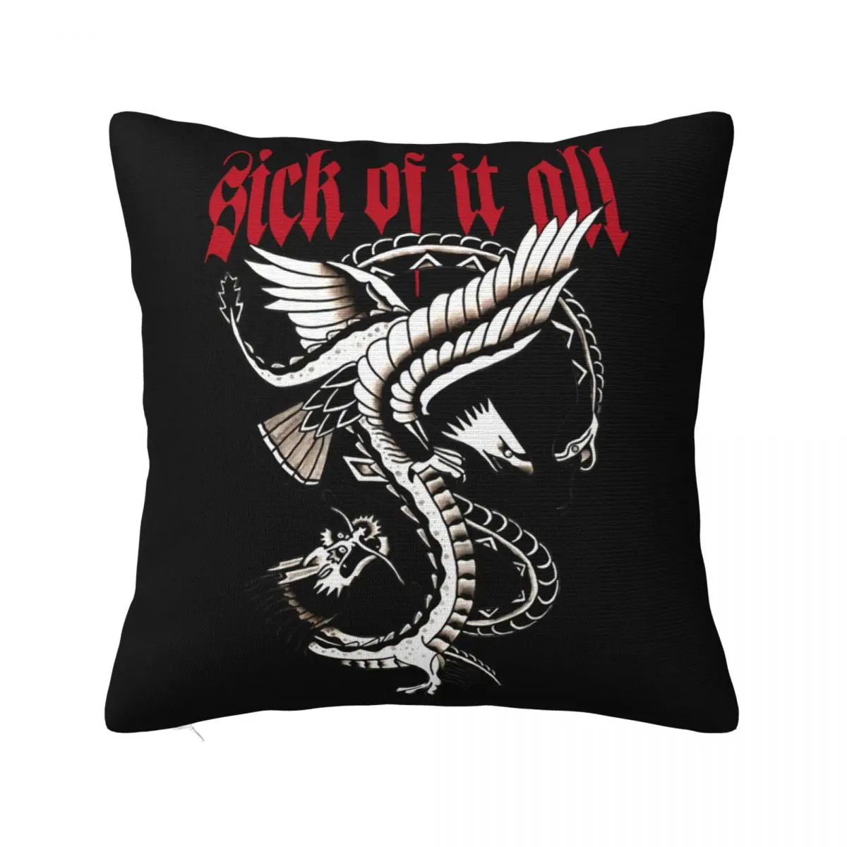 Sick Of It All Eagle White Swea New Women Men Dj Girl Promotion Rock Unique Woman Brand Swag Pillow Case