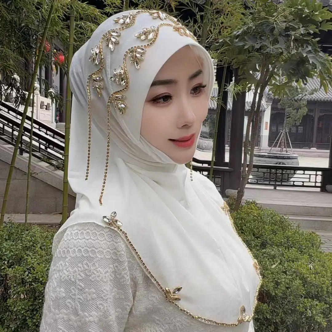 

Абайя, хиджаб, мусульманский женский платок, кружевной головной убор, роскошный шарф с кисточками, малайзийский молитвенный платок, куфи, исламский тюрбан, Саудовская Аравия 05518