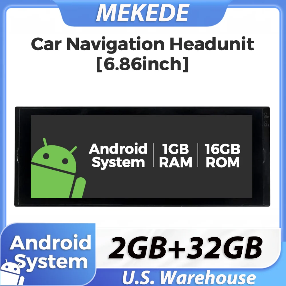 

МЕКЕДЕ США Универсальная автомобильная мультимедийная система Warehouse на Android OS, 6.86 дюйма, 1+16 ГБ, 2 DIN, GPS, Bluetooth, центральная система управления для автомобиля