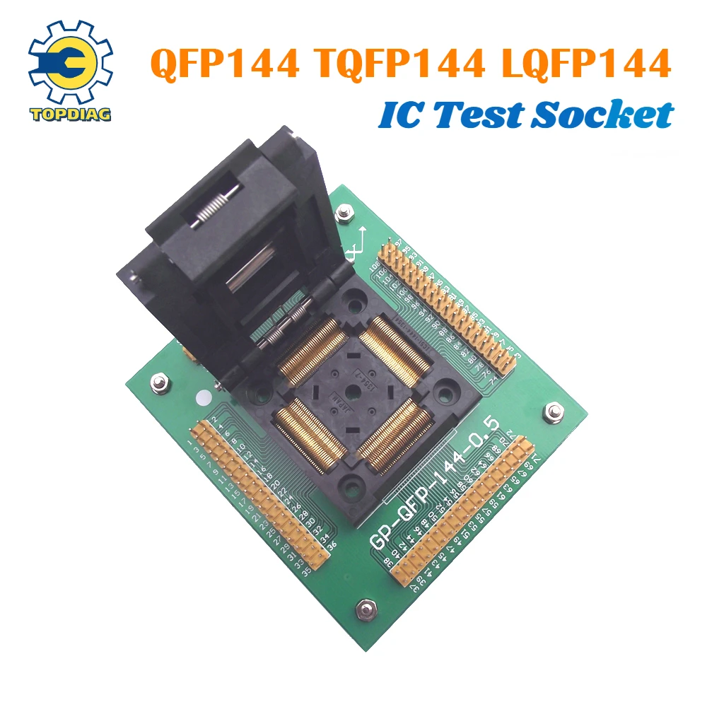 QFP144 Adapter TQFP144 LQFP144 PQFP128 IC Test Socket GP-QFP144-0.5 Programming Adapter 0.5mm Pitch Automotive Tools Car Socket