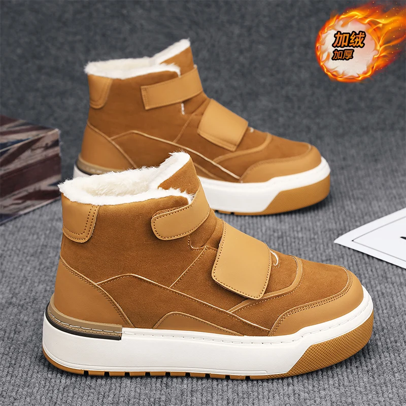 CYYTL Snow Mens Boots Winter Shoes Warm Fur Casual Outdoor Platform Hiking Fashion Designer Luxury Ankle Cowboy Leather Sneakers