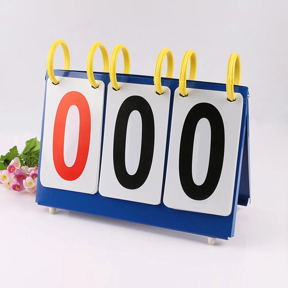 Portable 3-Digit Flip Scoreboard with Clear Red Black Numbers Waterproof PVC Sports Score Keeper for Volleyball Basketball Table